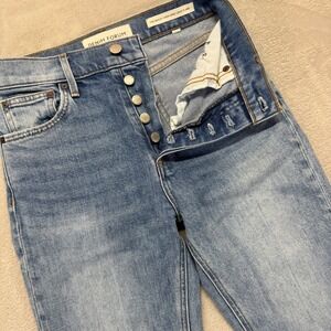 Aritzia Denim Forum Jeans Women's‎ 24 The Bailey High Rise Crop Flare Button Fly